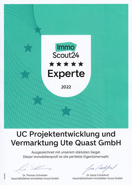 ImmoScout-Urkunde für 2022