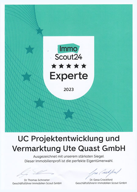 ImmoScout-Urkunde für 2023